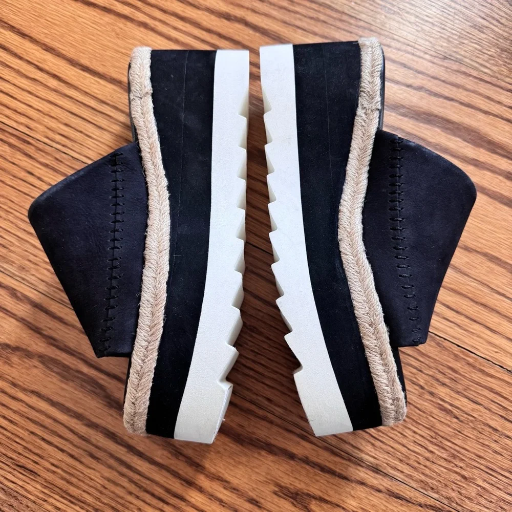 EUC Free People Santorini Espadrille Sandals size 7 black and white